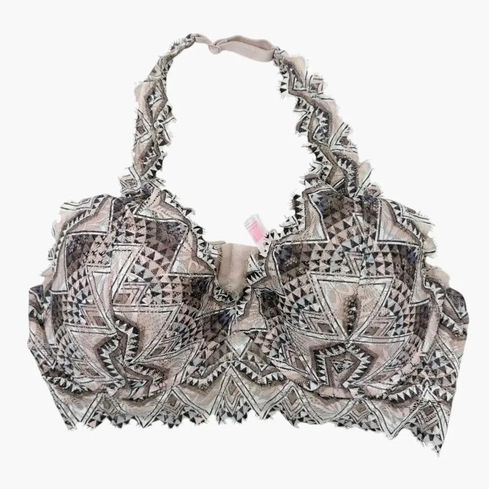 Victoria’s Secret PINK Lightly Lined Halter Lace Bralette US Size L